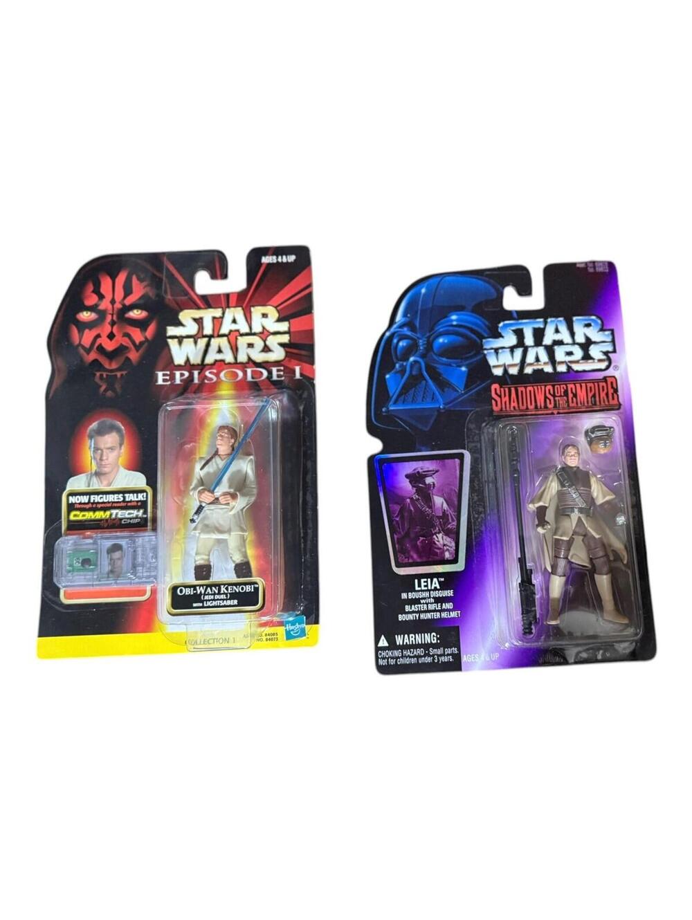 VTG 1998 Star Wars Episode 1 Hasbro Figures Obi-Wan Kenobi/Leia Boushh Pack of 2